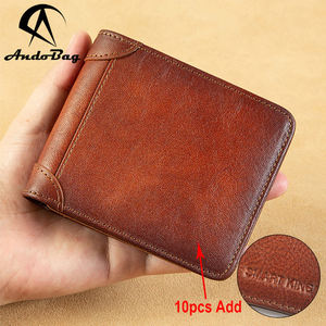 กระเป๋าสตางค์ AndoBag RFID Block แบบสั้นสำหรับผู้ชาย วินเทจ ลำลอง หนังวัวแท้ กระเป๋าเงินแบบสามพับ กระเป๋าสตางค์ผู้ชายทรงบาง ใส่บัตรได้ รุ่น 8026 - Product Image 1
