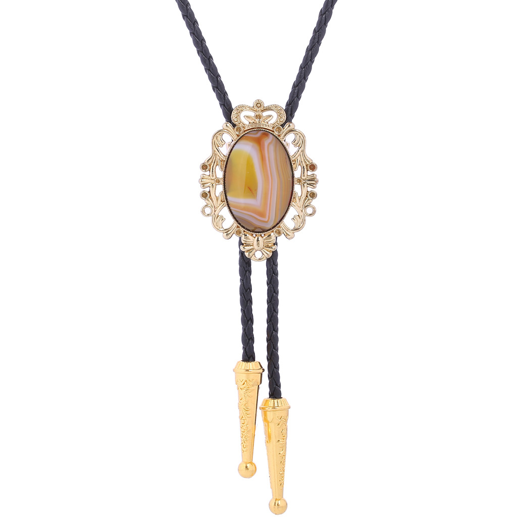 Новый Классический Агат Gem Bolo галстук декольте аксессуары для рубашки Американский западный ковбой Пуаро галстук