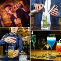Kit de barman professionnel personnalisé en acier inoxydable, shaker Boston, accessoires avec support, presse-citron, doseur