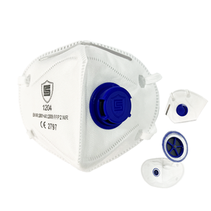 Mascarilla desechable FFP2 KN95 con válvula, aprobada por la CE, EN 149, de 5 capas, con banda para la cabeza plegable, respirador con válvula. - Product Image 1