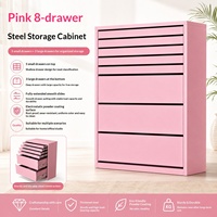 Armoire à outils rose robuste à 8 tiroirs, coffre à outils en acier épaissi pour atelier de réparation automobile, stockage de pièces de quincaillerie