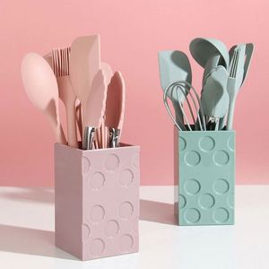 Hot Sale Premium Cooking Spatula 8 Pieces <b>Silicone</b> Colorful Kitchen Mini Utensils Set with Storage Holder - Product Image 2