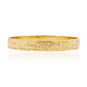 Bán buôn tùy chỉnh thời trang mạ vàng đồ trang sức thư khắc Scroll 18K mạ vàng Hawaii <span class=keywords><strong>Bangles</strong></span> đối với phụ nữ - Product Image 2
