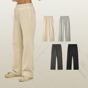 Pantalon large décontracté pour homme en lin respirant, coupe droite ample, 350 GSM, collection Printemps-Été, style athlétique - Product Image 5