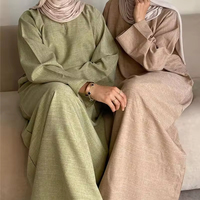 Robe islamique de haute qualité EID, nouvelle mode, abaya de Dubaï, robe musulmane pour femmes, abaya en lin sur mesure