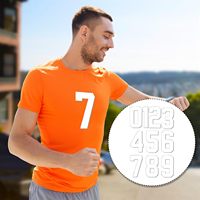 Chiffres en plastique thermocollants blancs de 8 pouces, 22 pièces, pour vêtements, maillots et t-shirts de sport
