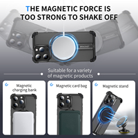 Étui magnétique en aluminium avec support antichoc, support de téléphone fin et protecteur pour 15 14 13 Pro Max, cadre métallique, rotation à 360°