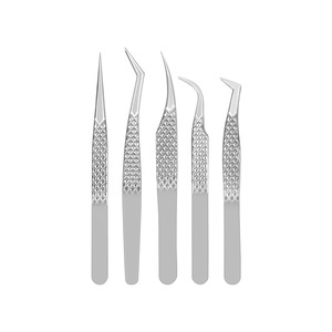 Stainless Steel Eyelash Tweezers Precision Tip For False Lash Extension Beauty Tool - Product Image 1