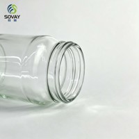 Pot de conservation cylindrique en verre transparent de 440 ml, à bouche vissée, pour aliments secs, usage commercial et emballage de détail