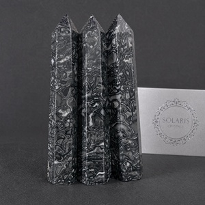 Vente en gros : Agate Crazy Tower/Sphère [Boho] – Pierre décorative sculptée en cristal pour attirer la richesse, pierre concassée - Product Image 3