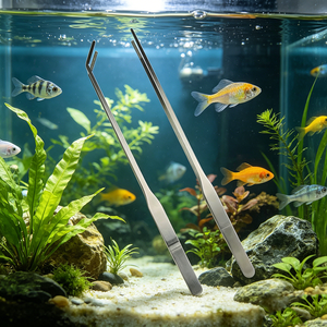 Pince à aquarium incurvée en acier inoxydable Jusuo 27/25CM, pince pour plantes d'aquarium, pince droite pour nettoyer l'aquarium, accessoires pour aquarium - Product Image 1
