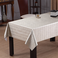 Nappe rectangulaire décorative en PVC vinyle brossé argenté, motif géométrique mini, pour restaurants et tables de banquet