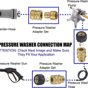 Stim Brass High <b>Pressure</b> <b>Hose</b> Connector 3/8 M22 Quick Connect For Car <b>Washer</b> Water Gun - Product Image 4