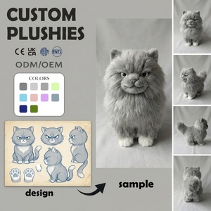 Peluche personnalisée de haute qualité, mignonne, chat au visage grave, thème animalier, décoration de café, vache des Highlands, peluches personnalisées de Chine - Product Image 1