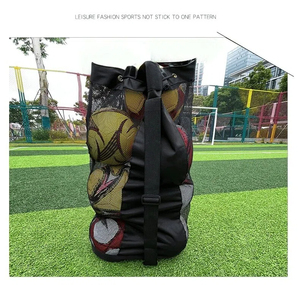 Customized Mesh Design Multiple Sizes Black Blue Drawstring Soccer Ball Storage Bags <strong>Football</strong> Basketball Backpack Training Gear - Product Image 4