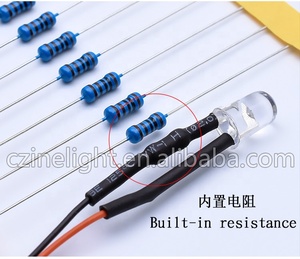 50 LED 5 MM/3mm A MENÉ LA DIODE 12V Pré-Câblé Résistance Rouge Bleu Vert <span class=keywords><strong>Jaune</strong></span> Blanc Diods rond 20CM Pré-Câblé - Product Image 6