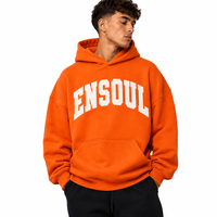 Sweat-shirt à capuche en molleton de coton épais 500 GSM avec impression de lettres, coupe oversize à épaules tombantes, doublé, personnalisable, fabricant de streetwear