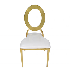 Venta al por mayor barato de metal de oro eventos Hotel banquete Silla DE BODA respaldo redondo sillas apilables - Product Image 2