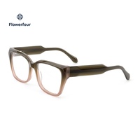 Lunettes rétro Flowerfour F2859 pour adultes, montures de lunettes de marque, monture optique à bordure complète, lunettes pour femmes, acétate, mode