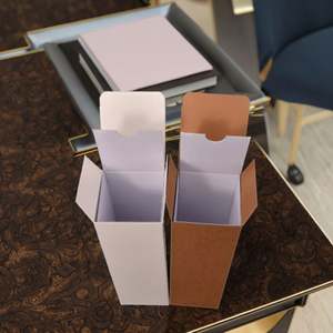 Boîte pliante en papier écologique à deux extrémités pliées pour emballage de produits cosmétiques, bougies et parfums en tube unique - Product Image 3