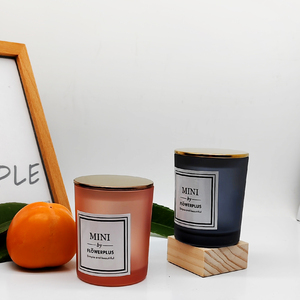 Tùy Chỉnh 8Oz 10Oz 12Oz 24Oz Màu Đen Lớn Frosted Sang Trọng Thủy Tinh Rỗng Nến Lọ Với Nắp - Product Image 1