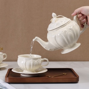 <b>Cheap</b> Price Exquisite Western Relief Ceramic Tea Set Porcelain Coffee Cup - Product Image 4