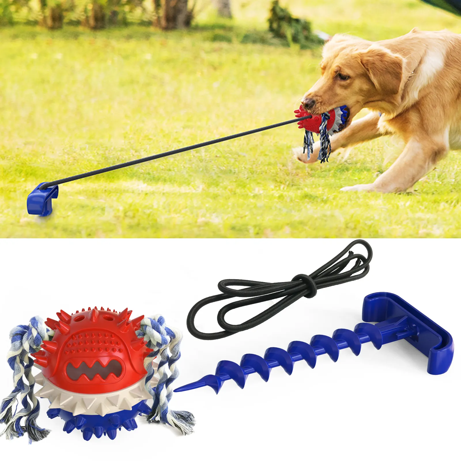 Unbreakable Dog Chew Toys Aggressive Chewers' Outdoor Dog Chewing Ball Tug Toy Squeaky Jolly and Floating on Water