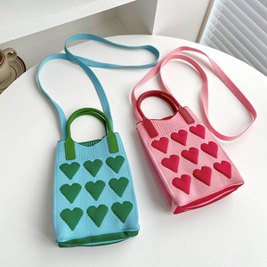 Nuevo Bolso de Moda Tejido a Mano <span class=keywords><strong>para</strong></span> Teléfono Móvil, Bolso Tote Tejido, Diseño Personalizado, Rayas Variadas, Bandolera de Ganchillo <span class=keywords><strong>para</strong></span> Mujer - Product Image 5