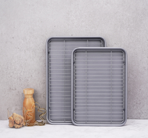 Teglia <span class=keywords><strong>Rettangolare</strong></span> Antiaderente in Acciaio al Carbonio MIXWARES con Griglia per Torte, Pizza, Biscotti - Product Image 5