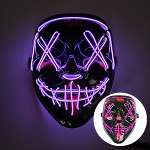 Máscara <span class=keywords><strong>de</strong></span> neón LED para Halloween, disfraz <span class=keywords><strong>de</strong></span> purga, máscara <span class=keywords><strong>de</strong></span> terror <span class=keywords><strong>de</strong></span> horror, disfraz <span class=keywords><strong>de</strong></span> Cosplay, para fiesta <span class=keywords><strong>de</strong></span> DJ, brillo <span class=keywords><strong>de</strong></span> luz - Product Image 5