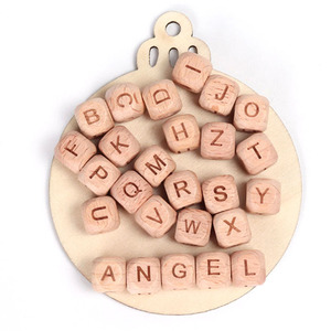 Juego de Cuentas Cuadradas de Haya para Niños, Juguete de Alfabeto Inglés, Juguete de Alfabeto Completo, Juguete Educativo, 26 Piezas - Product Image 3