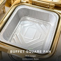 Barquettes en aluminium rectangulaires profondes RTS, logo personnalisé, livraison rapide, grande capacité, barquettes en aluminium pour la restauration, barquettes pour buffet