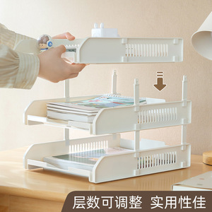 Nash File <b>Rack</b> 3 Tier Standing Desktop Organizer <b>Plastic</b> Office File Storage Holder - Product Image 5