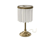 Lampe de table contemporaine en laiton antique avec abat-jour en tissu pour chambre à coucher, café, restaurant, hôtel, intérieur, lampe de table Rye