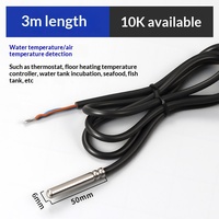 Sonde de température NTC 10K B3950 en acier inoxydable 304, étanche, résistante à l'huile, avec câble en silicone 1M/2M/3M/4M/5M pour réservoir d'eau