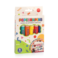 Stylos à dessin Bubble Popcorn, 6 couleurs, stylos à peinture gonflante magique, marqueurs 3D Popcorn pour les fournitures de peinture artistique à domicile