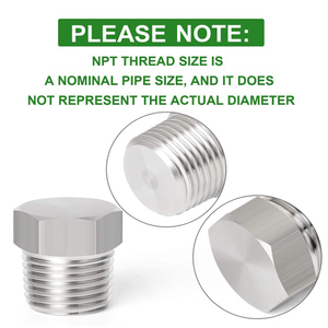 ปลั๊กอุดท่อหกเหลี่ยมภายนอกสแตนเลส 304 ขนาด 1/8" 1/4" 3/8" 1/2" NPT สำหรับแรงดันสูง ป้องกันการรั่วซึม สำหรับดัดแปลงรถยนต์/มอเตอร์ไซค์ - Product Image 5
