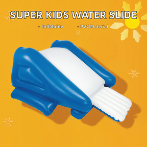 สไลเดอร์น้ำเป่าลมสีฟ้าขาว ทำจาก PVC สำหรับสระว่ายน้ำ เล่นสนุกในช่วงฤดูร้อน - Product Image 2