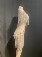 Conception Perspective Maille Strass Gland Robe De Soirée Sexy Robe De Soirée De Mariage Femmes Pageant Club Robes De Bal Plus La Taille