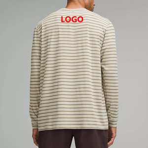 T-shirt in cotone Spandex in cotone a maniche lunghe 100% in cotone lavorato a maglia con motivo stampato in cotone all'ingrosso da <span class=keywords><strong>uomo</strong></span> - Product Image 3