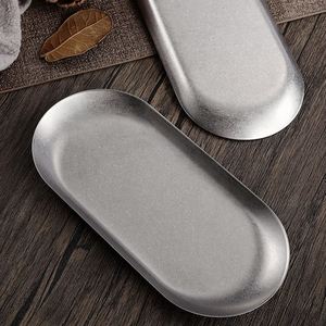 ถาดโลหะรูปวงรีสไตล์ญี่ปุ่นสำหรับของหวาน ซูชิ ผลไม้ เค้ก สลัด และของว่าง - Product Image 2