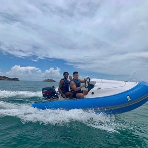 FUNSEA RIB360J, Yate Deportivo de Fibra de Vidrio de 12 Pies con Casco en V Profunda, Bote Rígido, Mini Bote Inflable de Pontones para <span class=keywords><strong>2</strong></span> Personas - Product Image 5