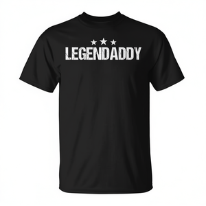 T-shirt vintage Legendaddy per la festa del papà, abbigliamento casual da uomo nero - Product Image 2