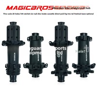 MAGICBROS Moyeu de vélo de montagne en alliage d'aluminium avant/arrière, roue libre à cliquet 15x110 / 12x148mm 54T, type à pattes, 28 trous, Freehub HG/MS/XD
