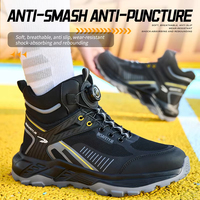 Zapatos de seguridad para hombre, botas de trabajo de caña alta, con puntera de acero, antiaplastamiento, antipinchazos, botas de trabajo indestructibles para hombre