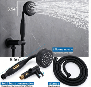 Juego de grifería de <span class=keywords><strong>ducha</strong></span> de lluvia montado en la pared, acabado en oro cepillado, accesorio de grifería de baño de latón, juego de <span class=keywords><strong>ducha</strong></span> de lluvia - Product Image 6