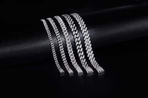 Women's Classic Style Christian Religious Sterling Silver Cuban <b>Bracelet</b> Fine Chain Link <b>Tennis</b> Bangle Moissanite Elegant Design - Product Image 4