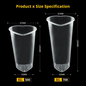 87 कैलिबर गर्म और ठंडे पेय दोनों के लिए लिड्स के साथ व्यक्तिगत दिल के आकार का पीपी कप - Product Image 2