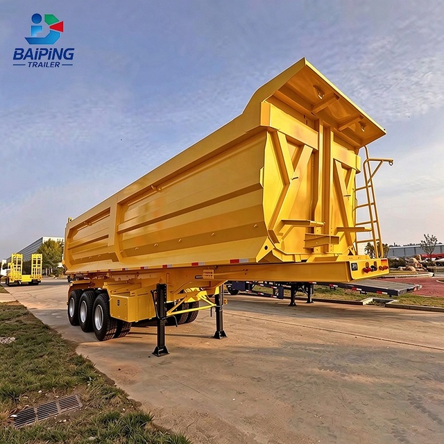 Heavy Duty 40ft 5 Axle 100 Ton 200t Stone Transportation Dump Semi Trailer for Brake System Mechanical Suspension Q345B Steel