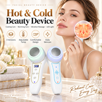 3 ℃   Masseur facial chaud et froid avec 5 niveaux de refroidissement, 6 niveaux de chauffage, vibrations et 4 modes d'éclairage LED pour les soins de la peau à domicile